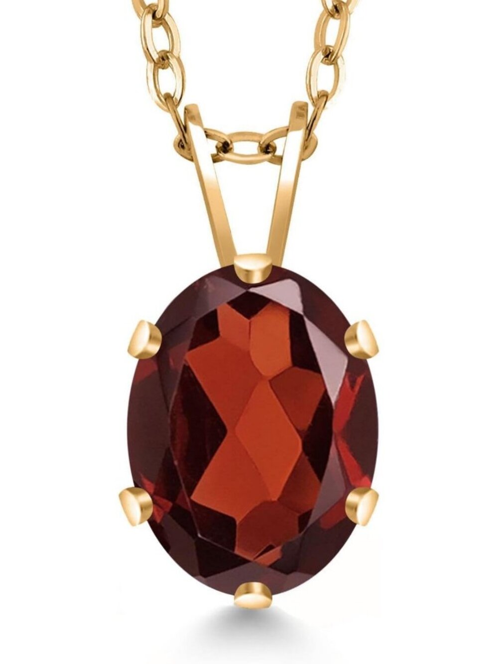 Elegant 18K Gold Plated Silver Oval Necklace | 8x6mm Gemstone Pendant | 18